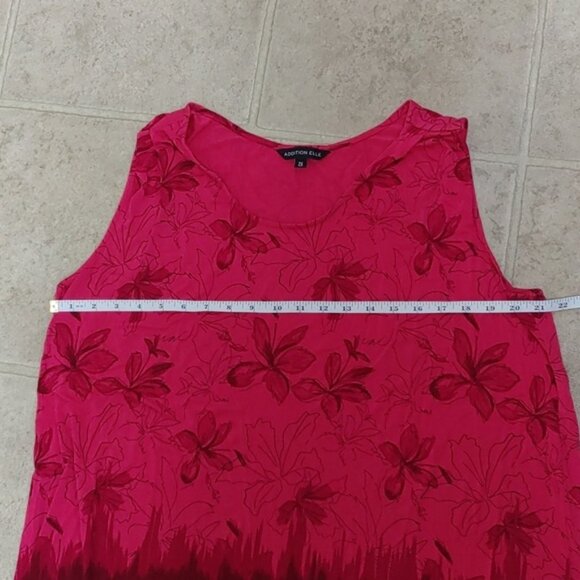 ADDITION ELLE Plus size 2X red and black flower pattern sleeveless tank Shirt - Picture 7 of 8
